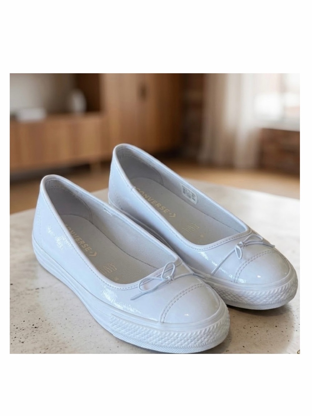 NEW Converse CTAS Dainty Ballerina Shoes  9 Blue Patent Leather A14853C Slip On